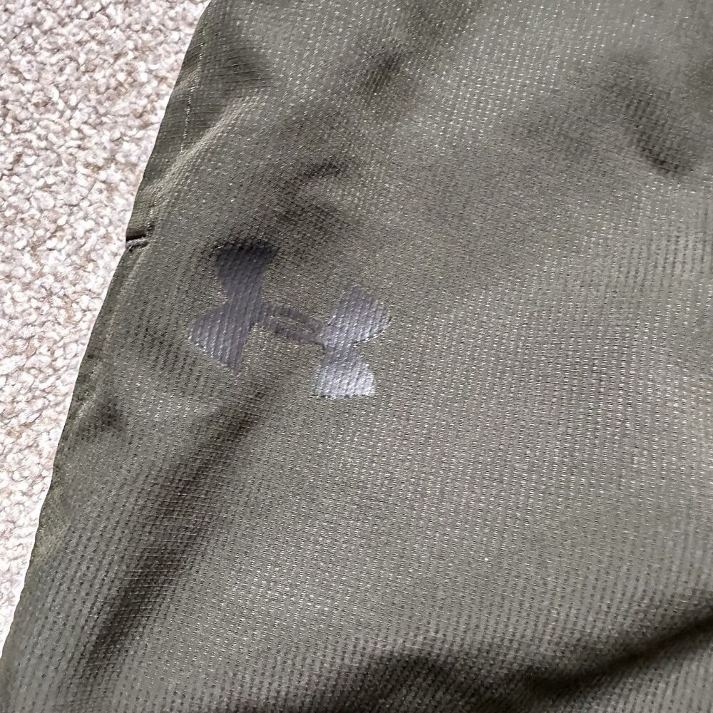Under Armour Mens L HeatGear Loose Fit  Wide Leg Windbreaker Pants Olive Green - Picture 3 of 7